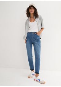bonprix - Dżinsy o kroju slim fit, z dużą zawartością stretchu, high waist. Stan: podwyższony. Kolor: niebieski #2