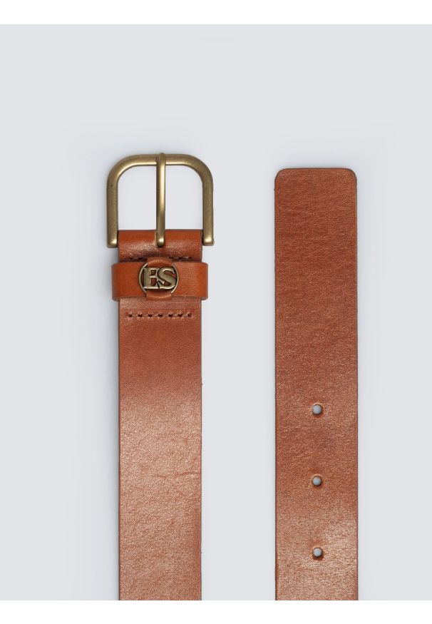 Big-Star - Pasek damski skórzany brązowy Laruza 803. Kolor: brązowy. Materiał: skóra