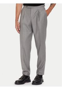 BOSS Chinosy C-Perino 50551829 Szary Tapered Fit. Kolor: szary. Materiał: wełna