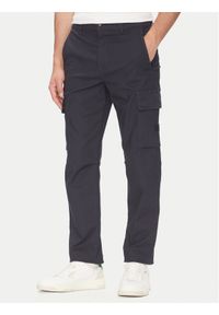 BOSS Spodnie materiałowe 50536882 Granatowy Regular Fit. Kolor: niebieski. Materiał: wiskoza