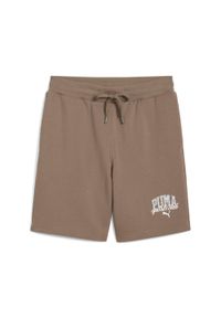 Puma - Damskie szorty PUMA Class 8" PUMA Totally Taupe Brown. Kolor: brązowy. Materiał: prążkowany. Wzór: nadruk. Sport: fitness