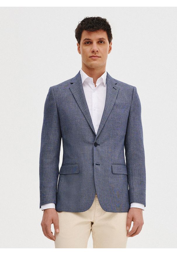 Pako Lorente - PAKO LORENTE – Niebieska marynarka męska z wiskozą. Kolor: niebieski. Materiał: wiskoza. Sezon: wiosna