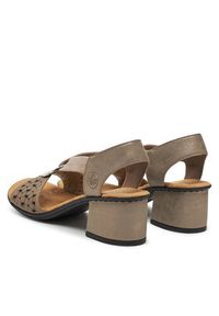 Rieker Sandały 64677-64 Beżowy. Kolor: beżowy. Materiał: materiał, syntetyk