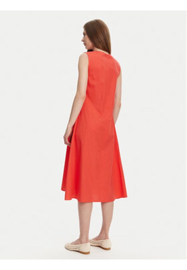 SELMARK - Selmark Sukienka letnia BL495 Koralowy Regular Fit. Kolor: pomarańczowy. Materiał: bawełna. Sezon: lato