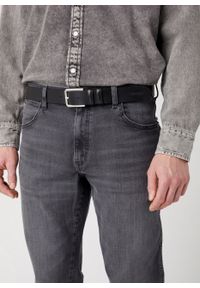 Wrangler - MESKI PASEK WRANGLER SLIM BELT BLACK 112344035. Materiał: materiał, skóra, syntetyk, jeans. Styl: klasyczny #1