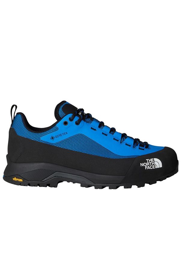 Buty męskie The North Face Verto Gore-Tex 0A83ND16Y1 - niebieskie. Kolor: niebieski. Materiał: guma, skóra. Szerokość cholewki: normalna. Technologia: Gore-Tex. Sport: turystyka piesza