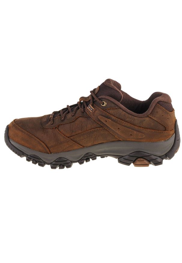 Buty do chodzenia Męskie Merrell Merrell Moab Adventure 3. Zapięcie: sznurówki. Kolor: brązowy. Materiał: materiał, skóra. Szerokość cholewki: normalna. Sport: turystyka piesza