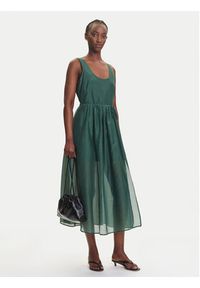 Marella Sukienka codzienna Nez 2515221172 Zielony Regular Fit. Okazja: na co dzień. Kolor: zielony. Materiał: bawełna, jedwab. Typ sukienki: proste. Styl: casual #3