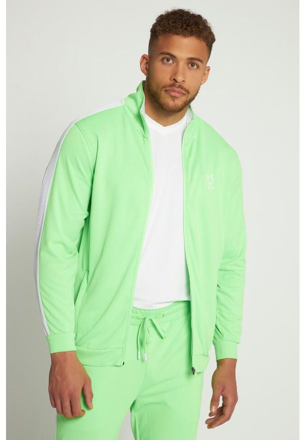 JAY-PI - Męska Bluza dresowa Odzież fitness stójka do 8XL. Typ kołnierza: kołnierzyk stójkowy. Kolekcja: plus size. Kolor: zielony. Materiał: poliester, materiał. Sport: fitness