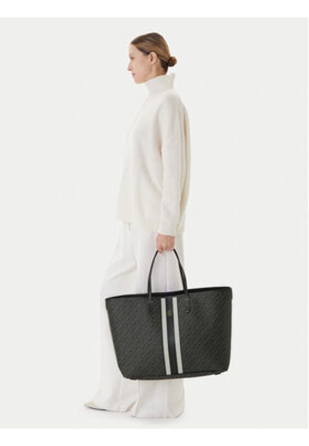 TOMMY HILFIGER - Tommy Hilfiger Torebka Th Monoplay Le Maxi Tote AW0AW17697 Czarny. Kolor: czarny. Materiał: skórzane