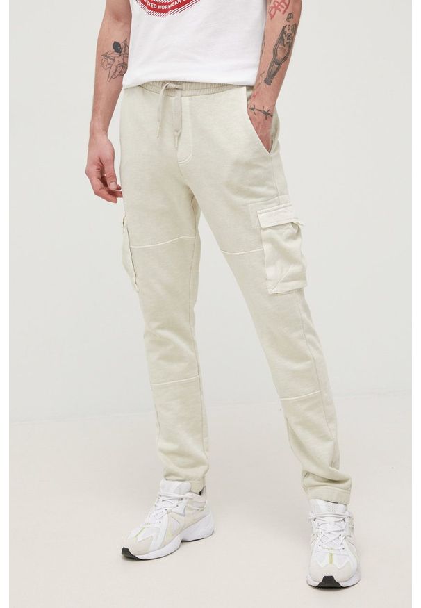 Only & Sons spodnie bawełniane męskie kolor beżowy gładkie. Kolor: beżowy. Materiał: bawełna. Wzór: gładki