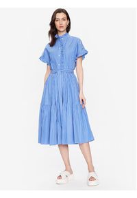 Lauren Ralph Lauren Sukienka koszulowa 250889362001 Niebieski Regular Fit. Kolor: niebieski. Materiał: bawełna. Typ sukienki: koszulowe #4