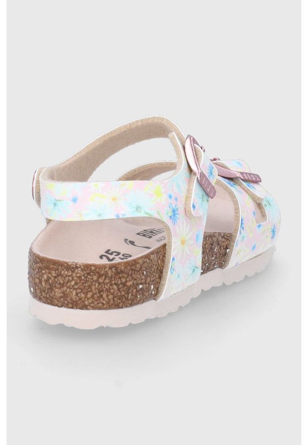 Birkenstock sandały dziecięce Rio kolor różowy. Zapięcie: klamry. Kolor: różowy. Materiał: skóra, nubuk, materiał