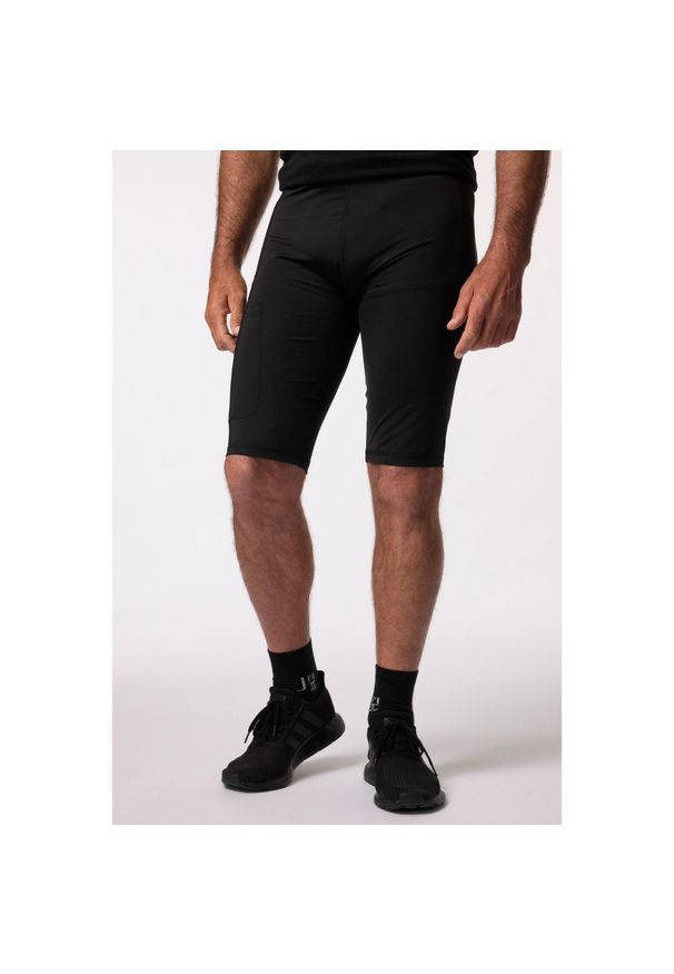JAY-PI - Męskie Legginsy sportowe FLEXNAMIC® fitness kieszeń na smartfon. Kolekcja: plus size. Kolor: czarny. Materiał: elastan, poliester, materiał. Sport: fitness
