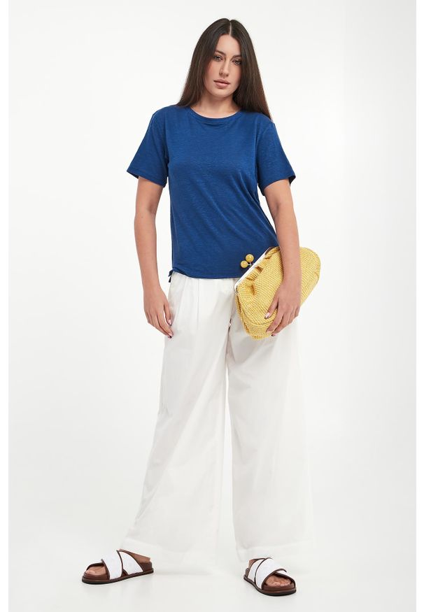 Weekend Max Mara - T-shirt lniany Pelota WEEKEND MAX MARA. Materiał: len