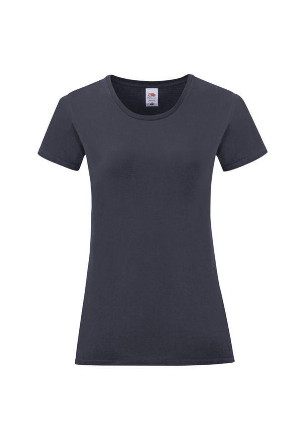 FRUIT OF THE LOOM - Koszulka Damska Z Bawełny Czesanej Iconic. Kolor: niebieski. Materiał: bawełna. Sport: turystyka piesza