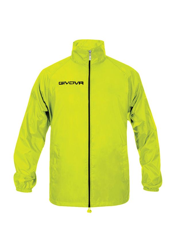 Kurtka do piłki nożnej męska Givova Basico przeciwdeszczowa. Kolor: żółty. Sezon: zima. Sport: bieganie