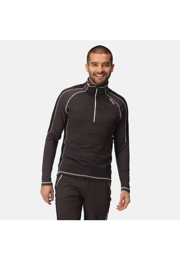 Regatta - Polar turystyczny męski Hepley lekki. Kolor: szary, wielokolorowy, brązowy. Materiał: poliester, elastan. Sport: turystyka piesza