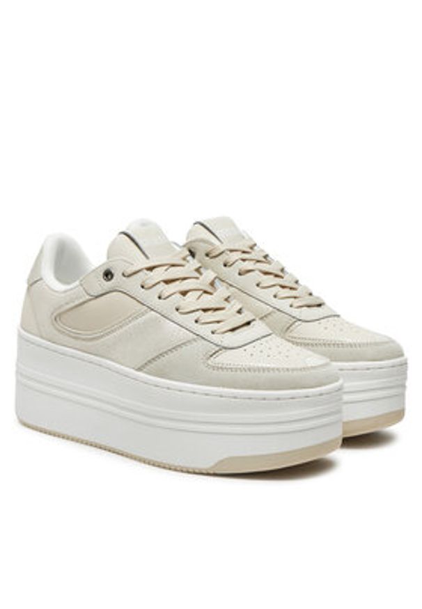 Guess Sneakersy Lulli FLJLLI LEM12 Beżowy. Kolor: beżowy. Materiał: skóra