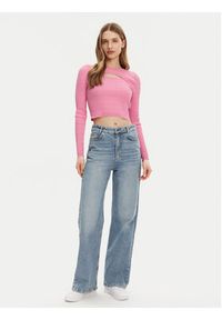 only - ONLY Sweter Meddi 15339582 Różowy Cropped Fit. Kolor: różowy. Materiał: wiskoza #4
