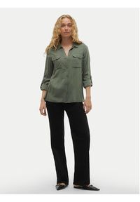 Vero Moda Koszula Bumpy 10275283 Zielony Regular Fit. Kolor: zielony. Materiał: wiskoza