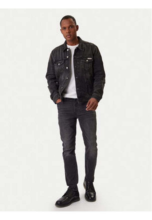Calvin Klein Jeans Kurtka jeansowa Classic LV04RE765G Czarny Regular Fit. Kolor: czarny. Materiał: bawełna
