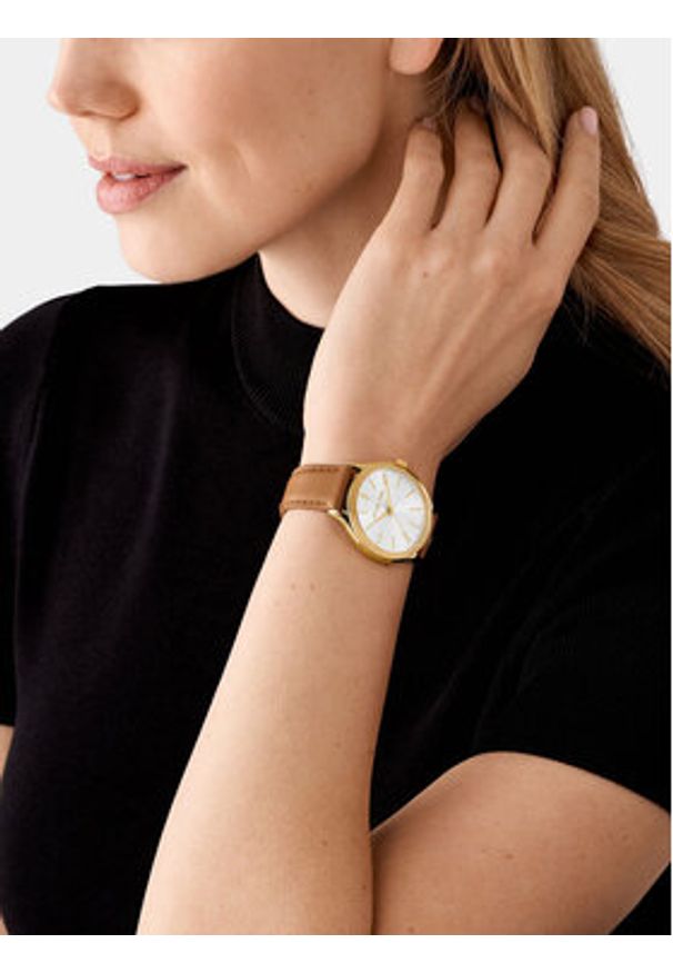 Michael Kors Zegarek Slim Runway MK7465 Złoty. Kolor: złoty