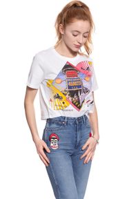 Wrangler - WRANGLER T SHIRT DAMSKI CROP TEE WHITE W7382EV12 112131028. Długość rękawa: krótki rękaw. Długość: krótkie. Wzór: nadruk #8