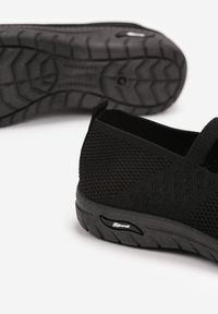 Renee - Czarne Balerinki z Paseczkami w Sportowym Stylu Sarajane. Nosek buta: okrągły. Kolor: czarny. Materiał: materiał. Sezon: wiosna, lato. Obcas: na obcasie. Styl: sportowy. Wysokość obcasa: niski #4