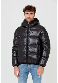 DSQUARED2 Czarna męska puchowa kurtka Puff Kaban, Rozmiar 56. Kolor: czarny. Materiał: puch