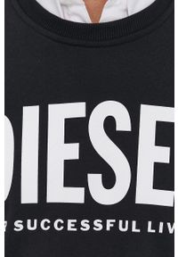 Diesel Bluza bawełniana męska kolor czarny z nadrukiem. Okazja: na co dzień. Kolor: czarny. Materiał: bawełna. Wzór: nadruk. Styl: casual