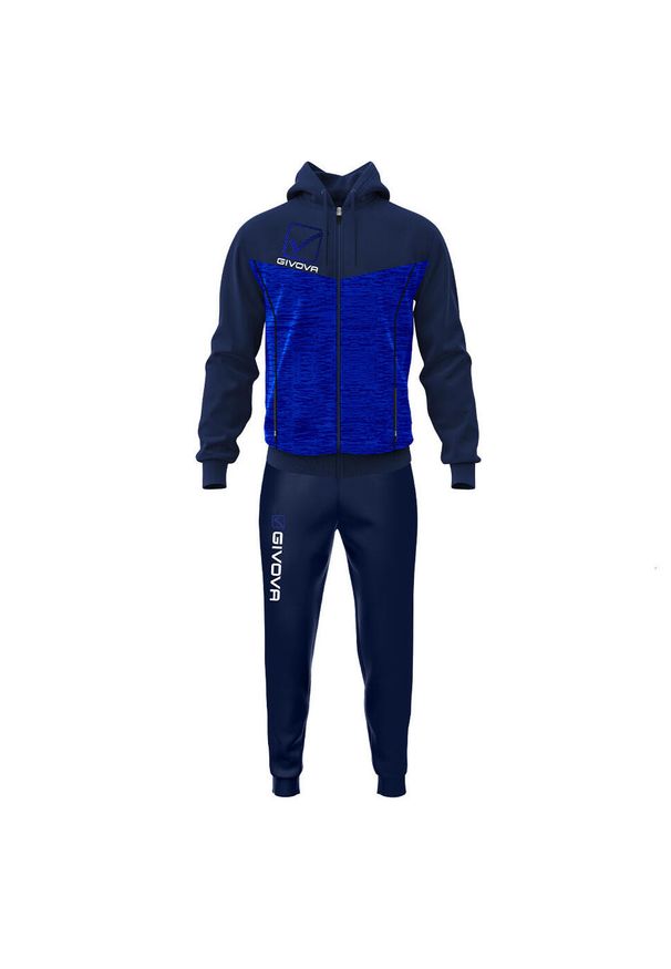 Givova Dres Visa Melange z Polarfleece z Kapturem L. Kolor: niebieski, czarny, wielokolorowy. Materiał: dresówka. Sport: piłka nożna