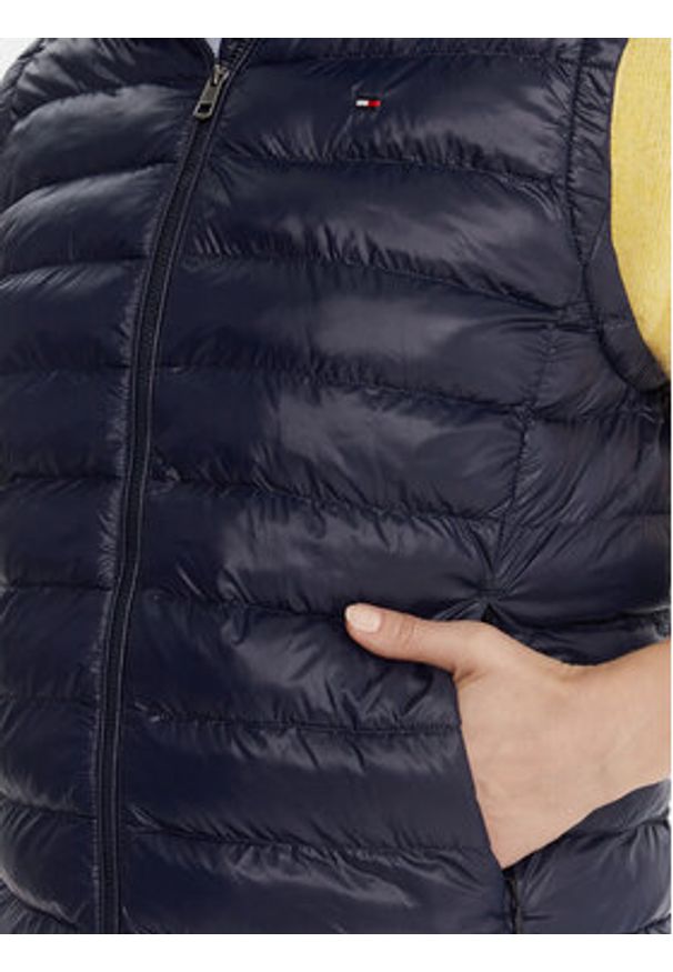TOMMY HILFIGER - Tommy Hilfiger Bezrękawnik WW0WW47352 Granatowy Slim Fit. Kolor: niebieski. Materiał: syntetyk. Długość rękawa: bez rękawów