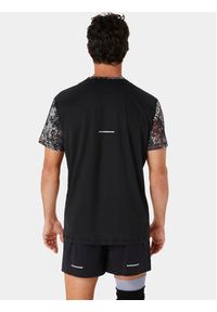 Asics Koszulka techniczna All Over Print Ss 2011C885 Czarny Ahletic Fit. Kolor: czarny. Materiał: syntetyk. Wzór: nadruk #5