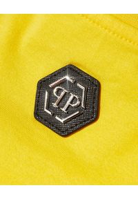 Philipp Plein - PHILIPP PLEIN - Żółty t-shirt z logo Iconic. Kolor: żółty. Materiał: bawełna #3