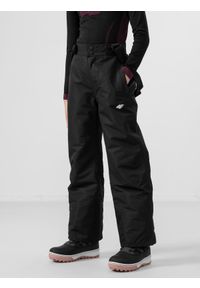 4f - Spodnie narciarskie membrana 8 000 dziewczęce. Stan: podwyższony. Kolor: czarny. Materiał: materiał, poliester. Sezon: zima. Sport: narciarstwo #2