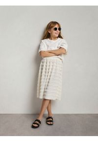 Reserved - Strukturalna spódnica maxi - złamana biel. Materiał: dzianina #1