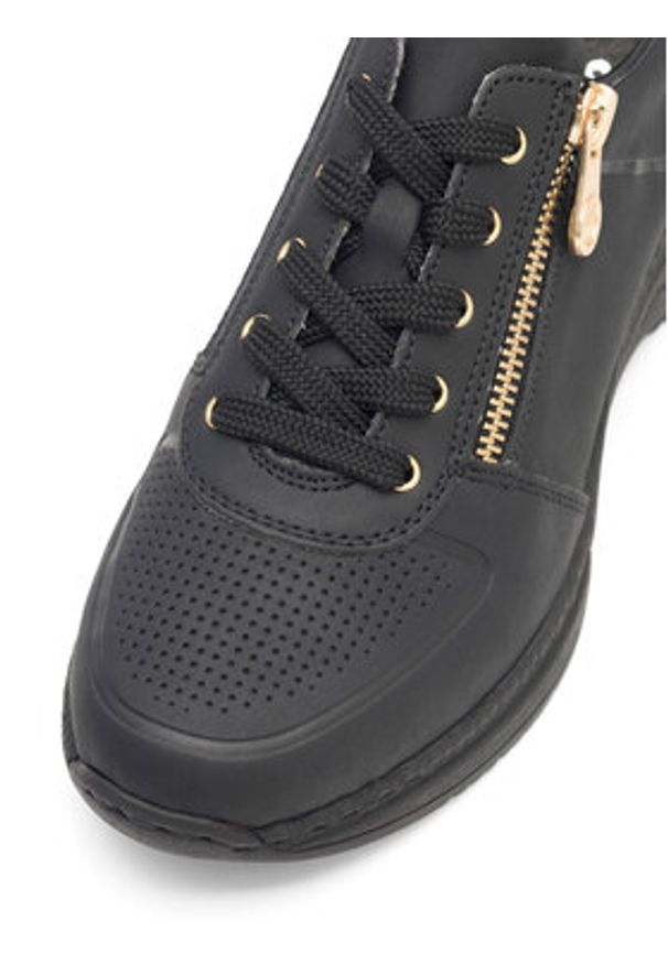 Rieker Sneakersy N4305-00 Czarny. Kolor: czarny. Materiał: materiał