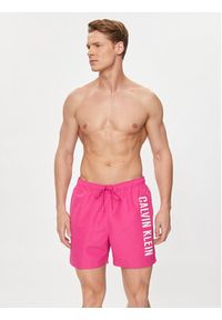 Calvin Klein Swimwear Szorty kąpielowe KM0KM01004 Różowy Regular Fit. Kolor: różowy. Materiał: syntetyk #5