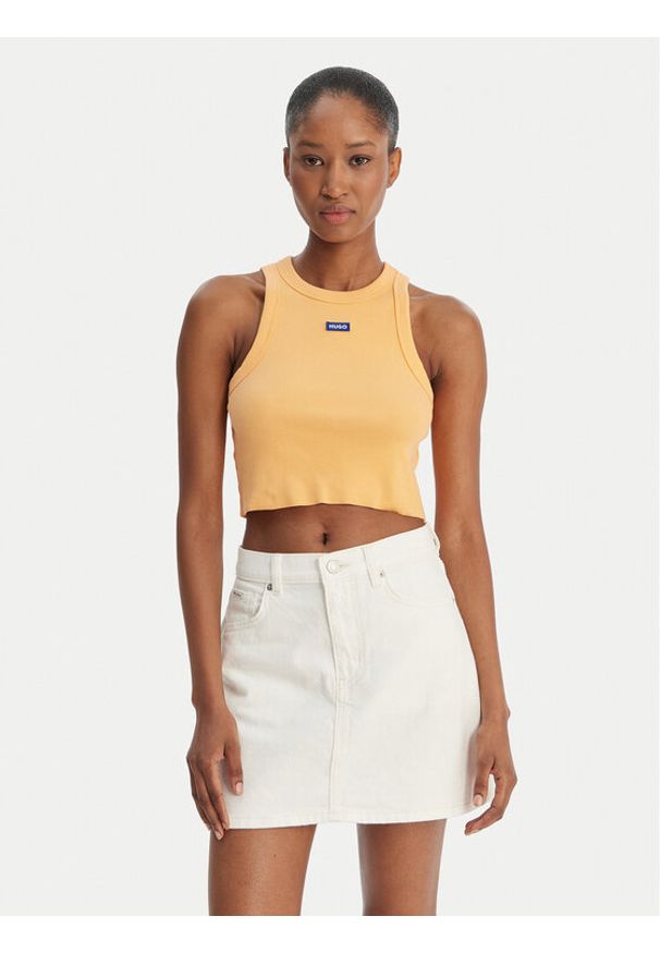 Hugo - HUGO Top Baby 50511450 Pomarańczowy Slim Fit. Kolor: pomarańczowy. Materiał: bawełna
