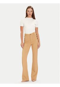 Guess Spodnie materiałowe W5BB16 KCMU2 Beżowy Flare Fit. Kolor: beżowy. Materiał: syntetyk #5