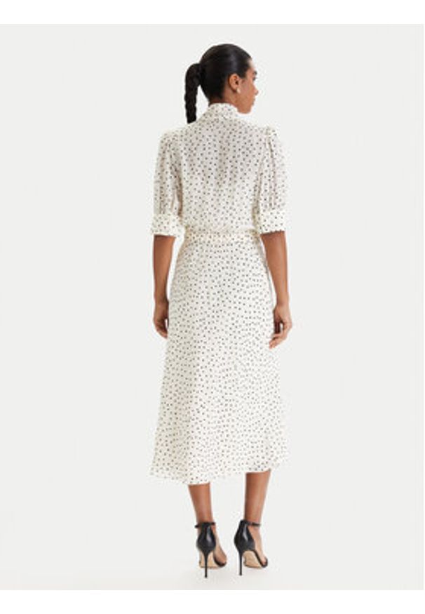 Luisa Spagnoli Sukienka koszulowa Pinasca 542839 Écru Regular Fit. Kolor: kremowy. Materiał: wiskoza, jedwab. Typ sukienki: koszulowe