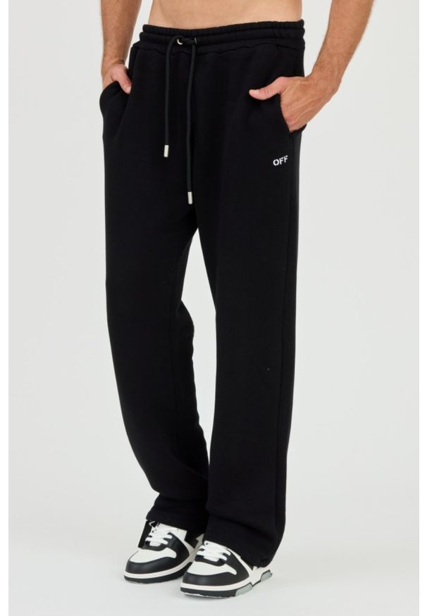 OFF-WHITE Czarne spodnie dresowe Stitch Arr Sweatpants. Kolor: czarny. Materiał: dresówka