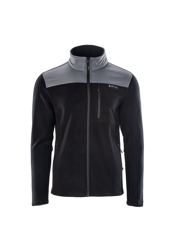 Hi-tec - Polar męski Hi-Tec Hanis 350 - czarny, Rozmiar M. Typ kołnierza: kołnierzyk stójkowy. Kolor: czarny. Materiał: polar. Sport: wspinaczka