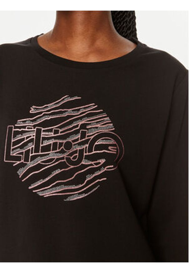 Liu Jo Sport T-Shirt TF4146 FS090 Czarny Regular Fit. Kolor: czarny. Materiał: bawełna. Styl: sportowy