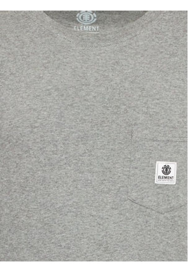 Element T-Shirt Basic Pocket Label ELYKT00116 Szary Regular Fit. Kolor: szary. Materiał: bawełna
