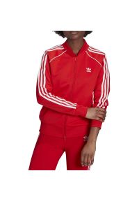 Adidas - adidas Originals Primeblue SST Track Jacket > H18189. Materiał: materiał, elastan, dzianina, bawełna, poliester. Wzór: aplikacja, ze splotem. Styl: retro, klasyczny, sportowy