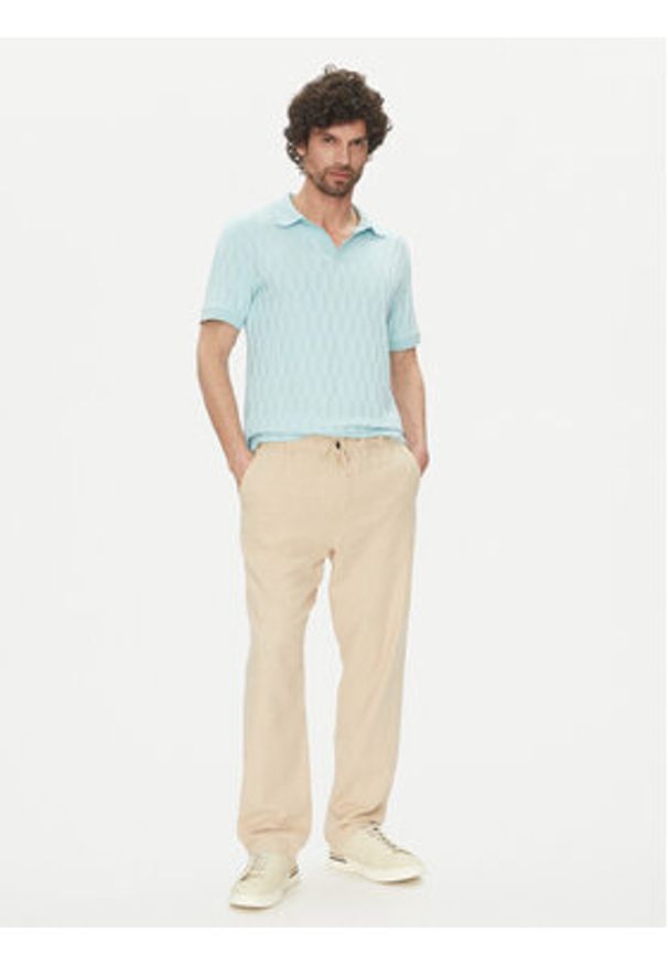 Marciano Guess Polo 5GHP03 6326A Błękitny Regular Fit. Typ kołnierza: polo. Kolor: niebieski. Materiał: syntetyk
