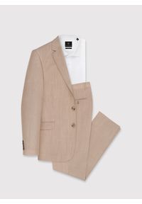 Pako Lorente - PAKO LORENTE – Beżowe wełniane spodnie męskie. Okazja: na ślub cywilny, na wesele, na komunię. Kolor: beżowy. Materiał: wełna. Styl: boho #3