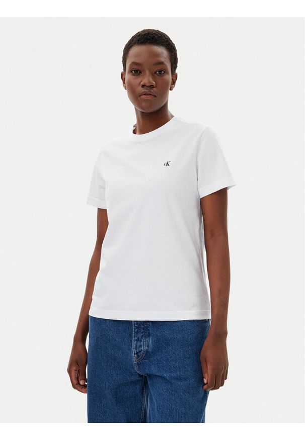 Calvin Klein Jeans T-Shirt LV047B224G Biały Regular Fit. Kolor: biały. Materiał: bawełna